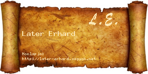 Later Erhard névjegykártya